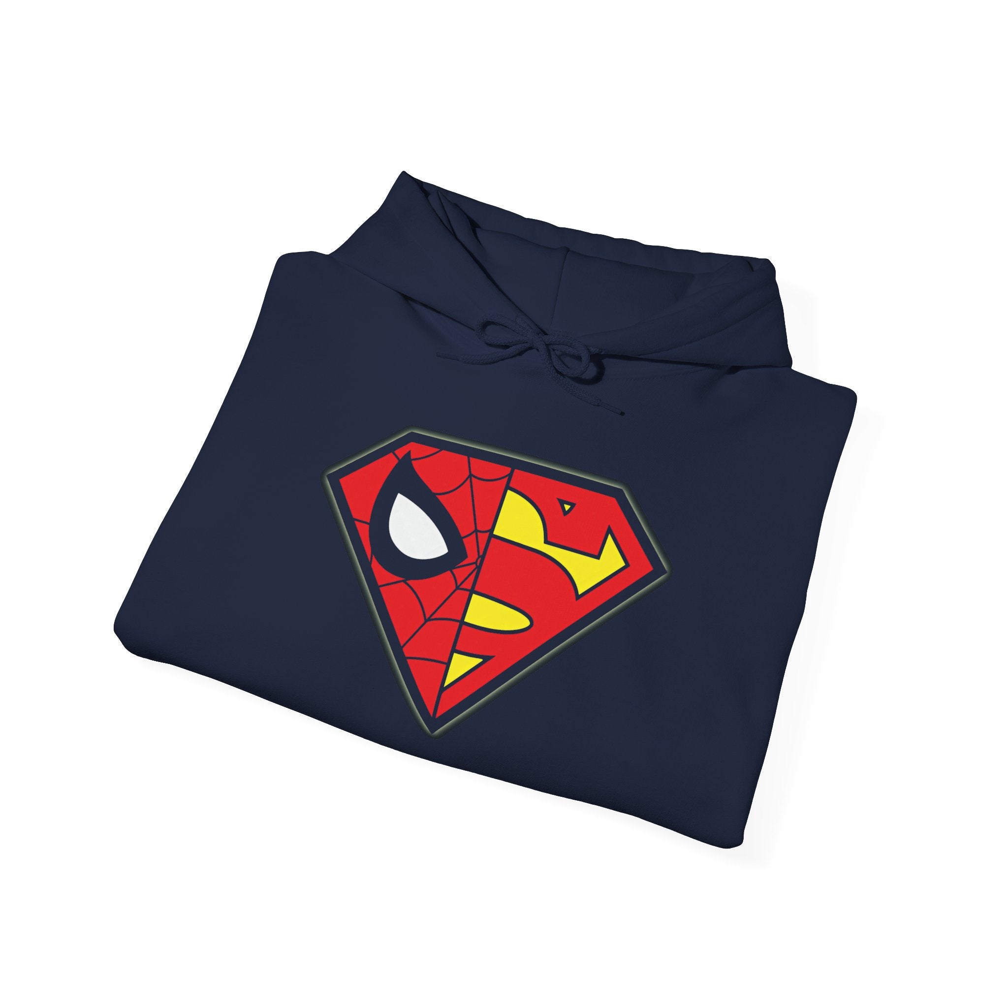Spider-Man x Superman Logo Hoodie — Superhero Mashup Pullover