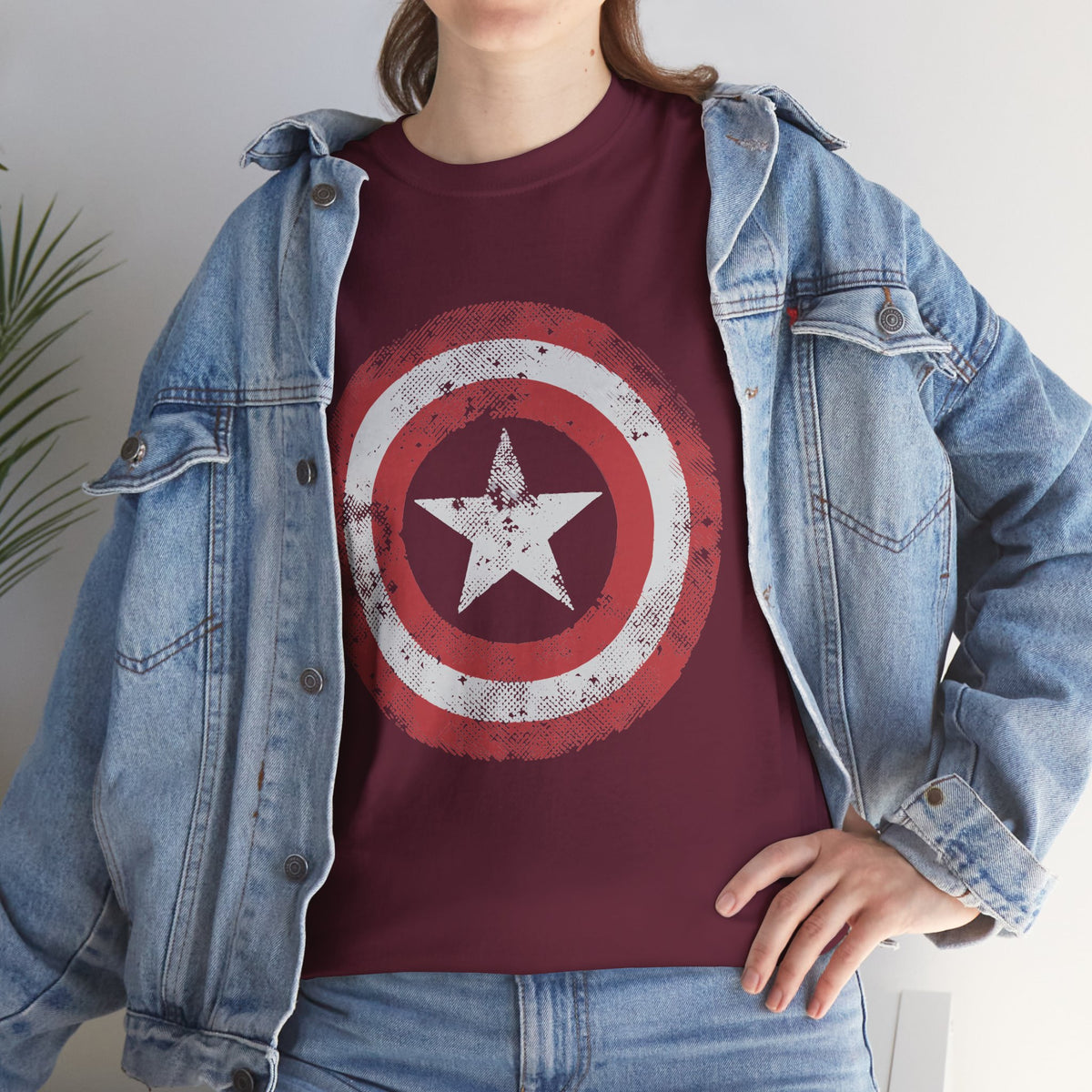 Vintage Captain America Shield Star T-Shirt - Unisex Distressed Avengers Tee