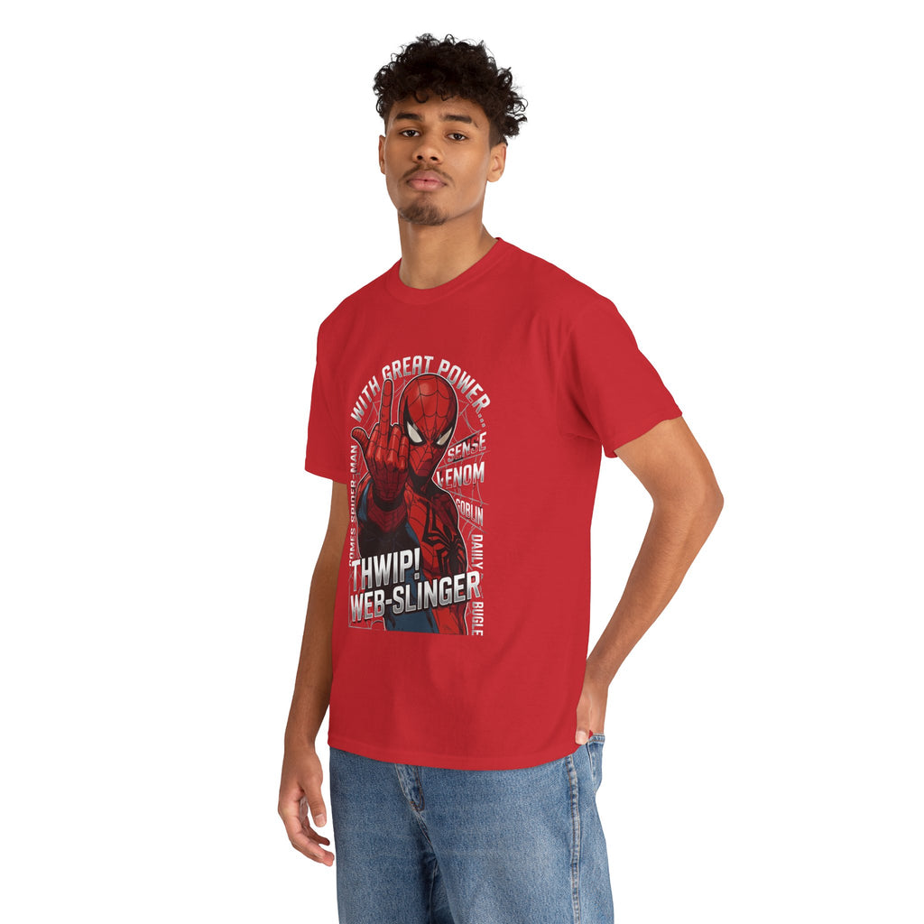 Marvel Spider-Man 'Gives the Finger' Comic Tee — Web-Slinger Graphic T-Shirt