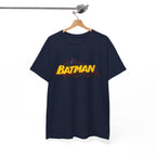 Batman  DC Comics inspired Logo T‑Shirt — Retro Yellow & Red Batman Emblem Tee