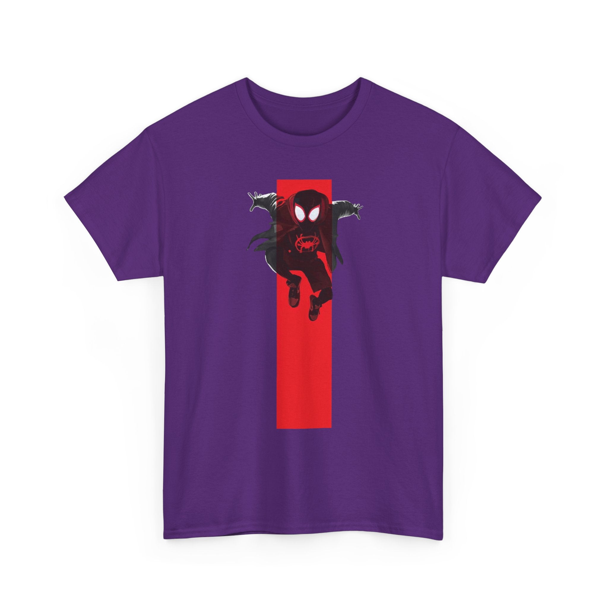 Marvel Miles Morales Spider-Man T-Shirt – Red Vertical Stripe Design | Premium Superhero Tee for Fans