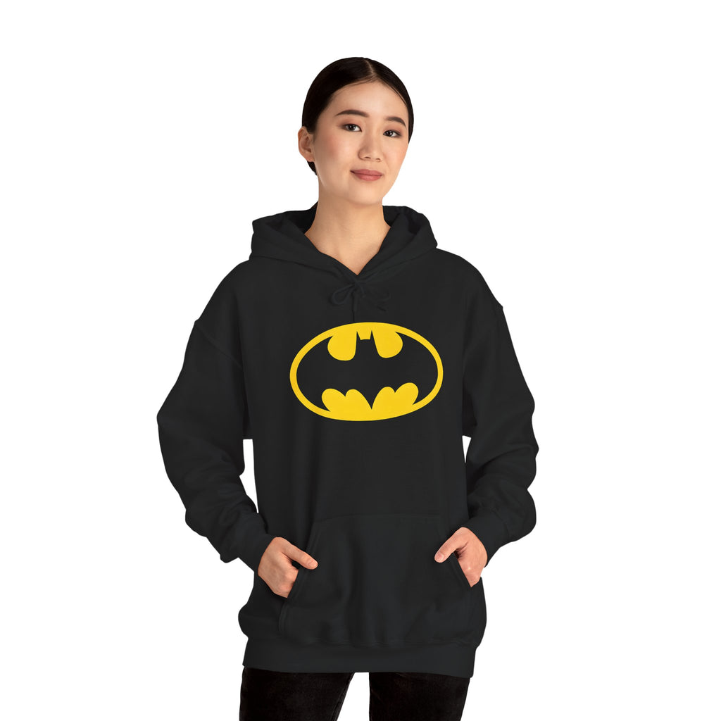 Batman Classic Logo Hoodie – Classic Yellow Bat Emblem Sweatshirt