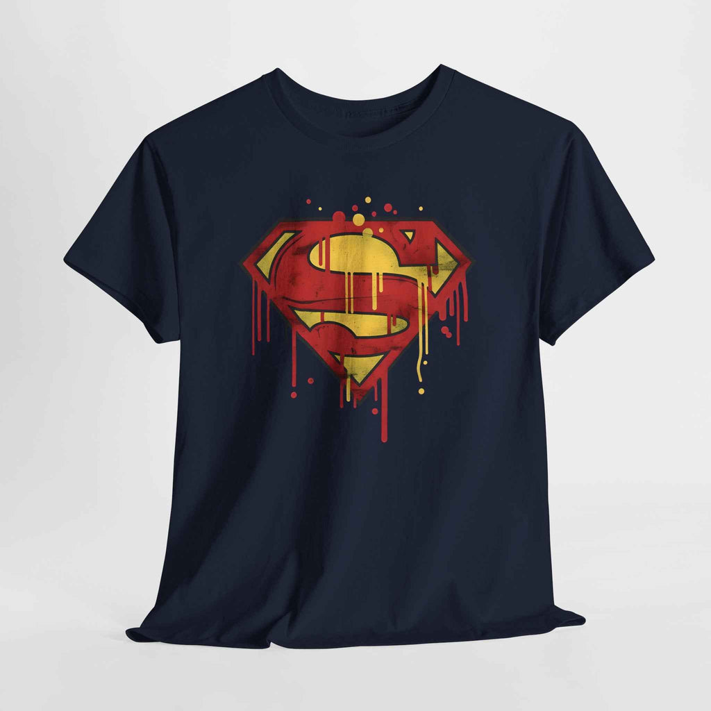 Superman Graffiti Dripping S Shield Black Unisex T-Shirt