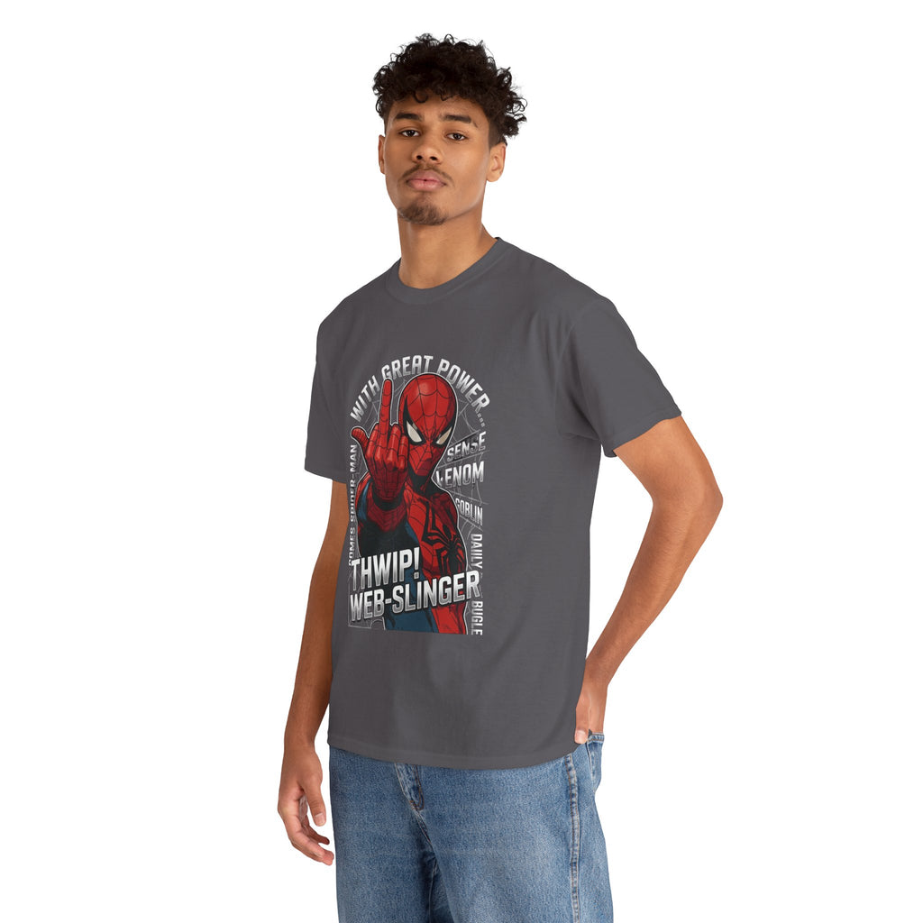 Marvel Spider-Man 'Gives the Finger' Comic Tee — Web-Slinger Graphic T-Shirt