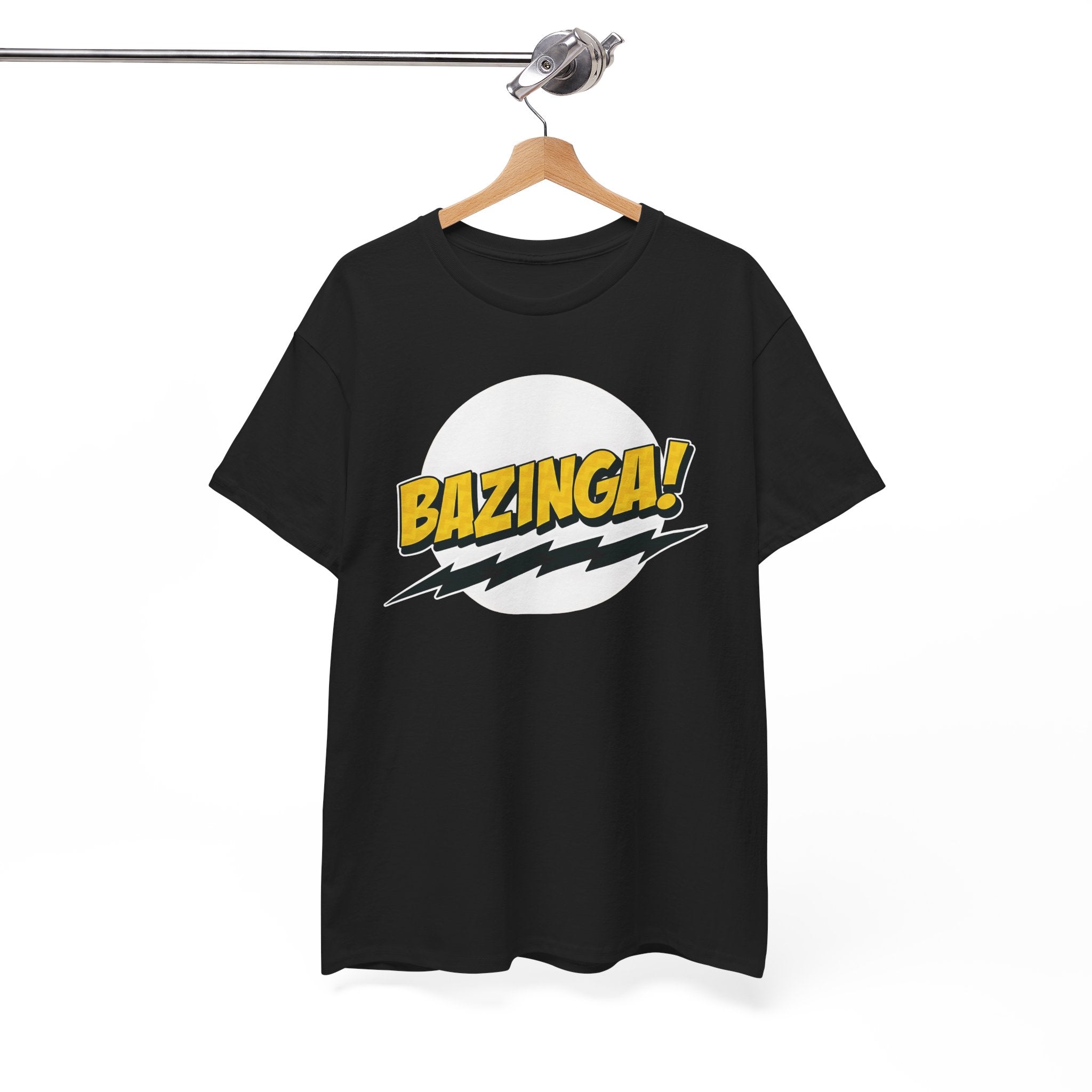 Flash Parody: A fan tribute Unisex T-shirt - DC Flash logo with Sheldon's catchphrase "Bazinga!"