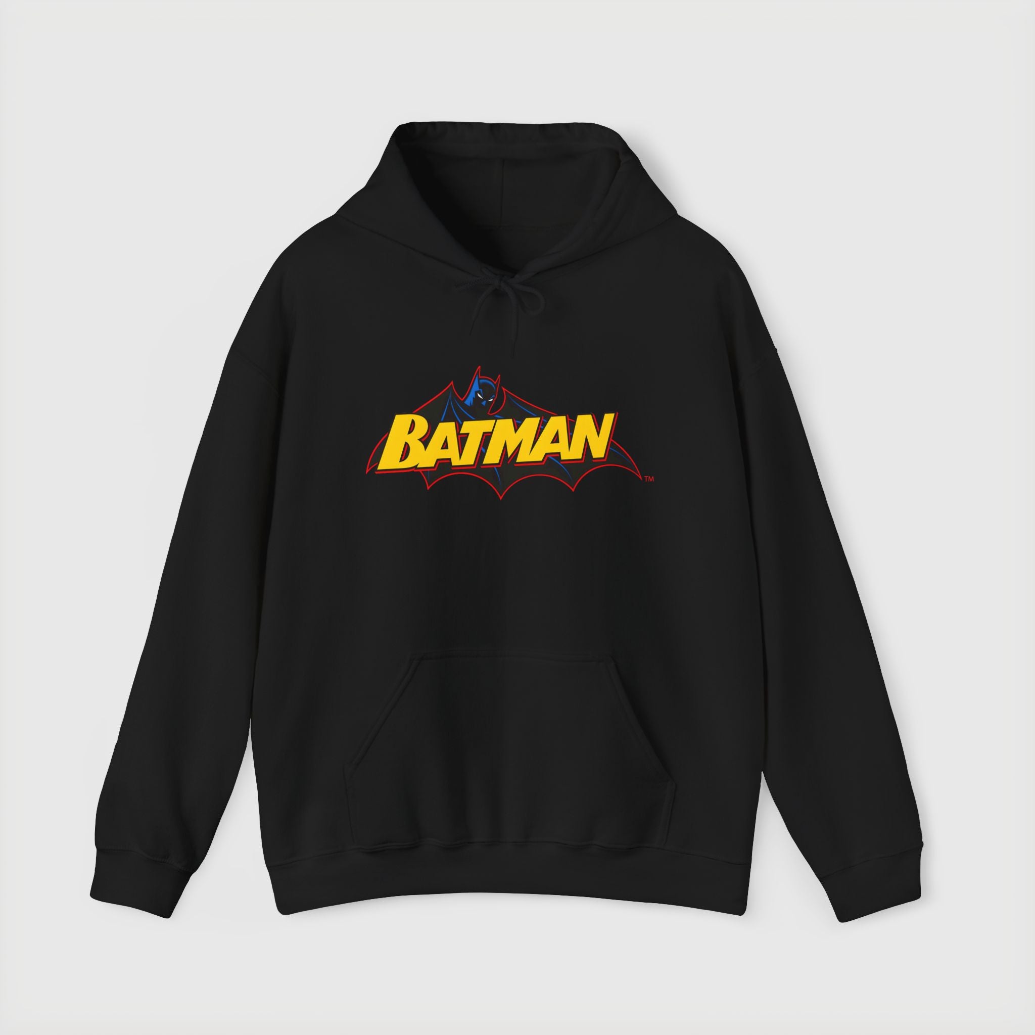 Batman DC Comics Inspired Logo Hoodie — Retro Bold Graphic Batman Sweatshirt