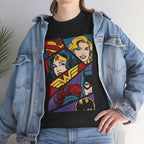 DC Girls Superhero Collage T‑Shirt — Wonder Woman, Supergirl & Batgirl Comic Tee