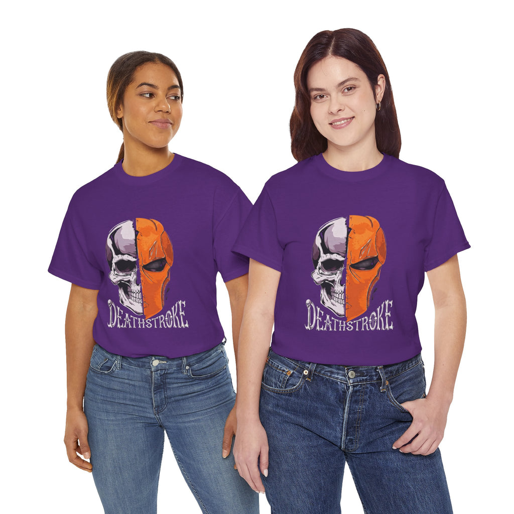 DC Deathstroke Skull Graphic T-Shirt — Slade Wilson Half-Mask Tee