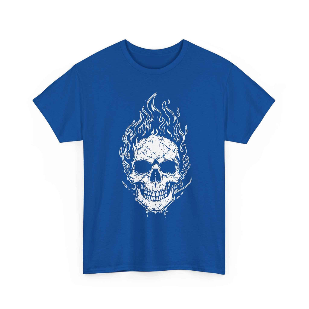 Flaming Skull Graphic Tee - Unisex Cotton T-Shirt, Alternative Fashion, Halloween Costume, Edgy Apparel, Gift for Him/Her