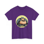 Funny Chubby Bat Hero T‑Shirt — Cute Fat Batman Parody Tee