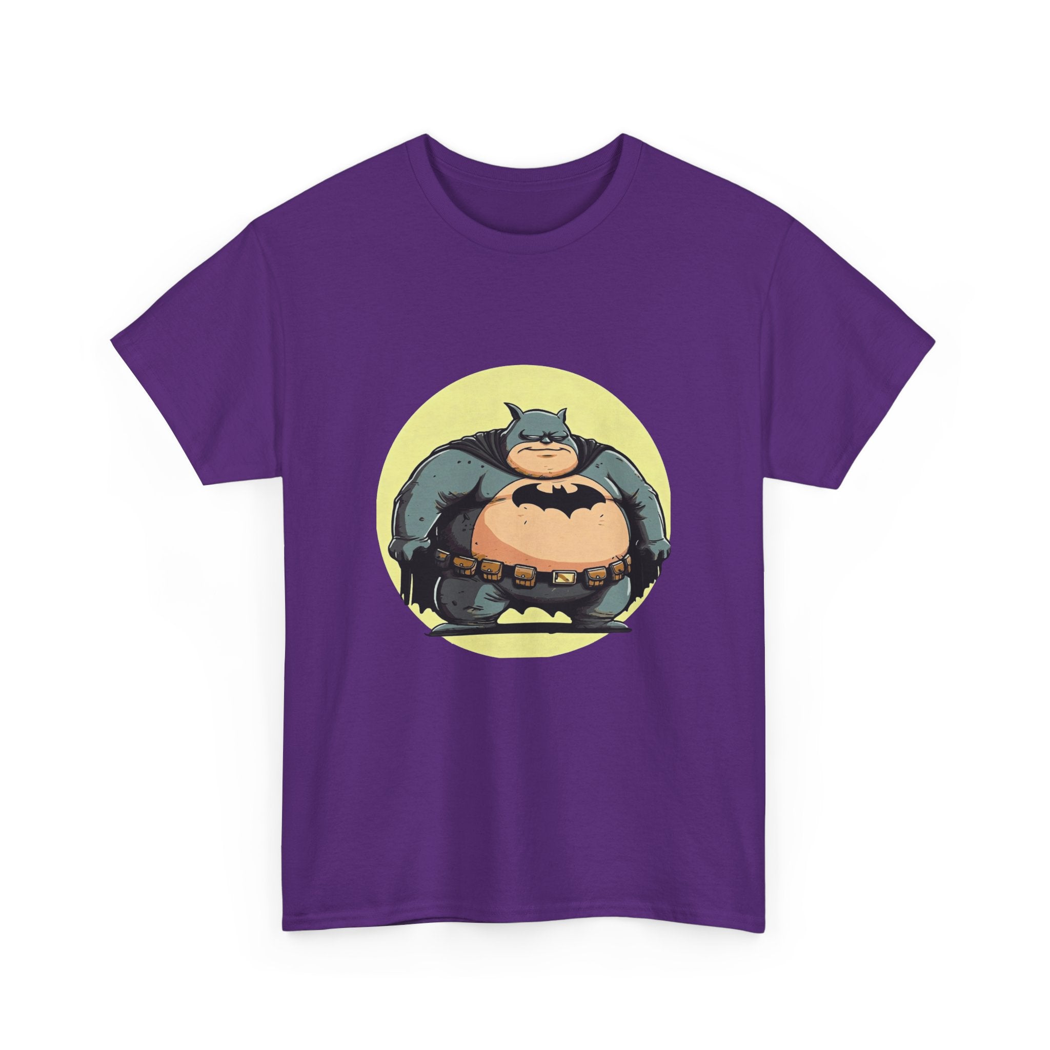 Funny Chubby Bat Hero T‑Shirt — Cute Fat Batman Parody Tee