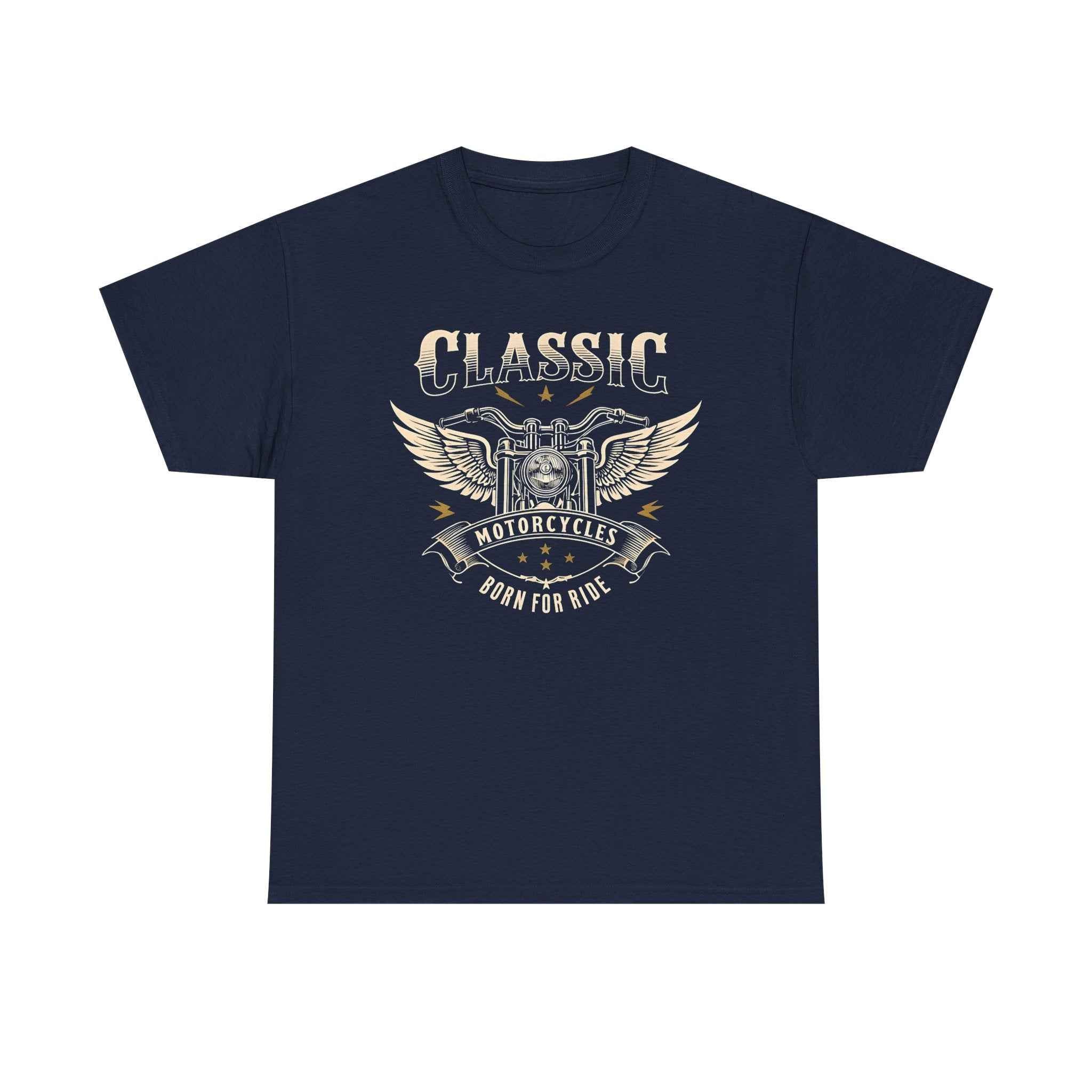 Classic Motorcycle Enthusiast Tee - Unisex Heavy Cotton Shirt for Bikers, Born to Ride T-Shirt, Vintage Motorbike Apparel, Casual Wear, Gift