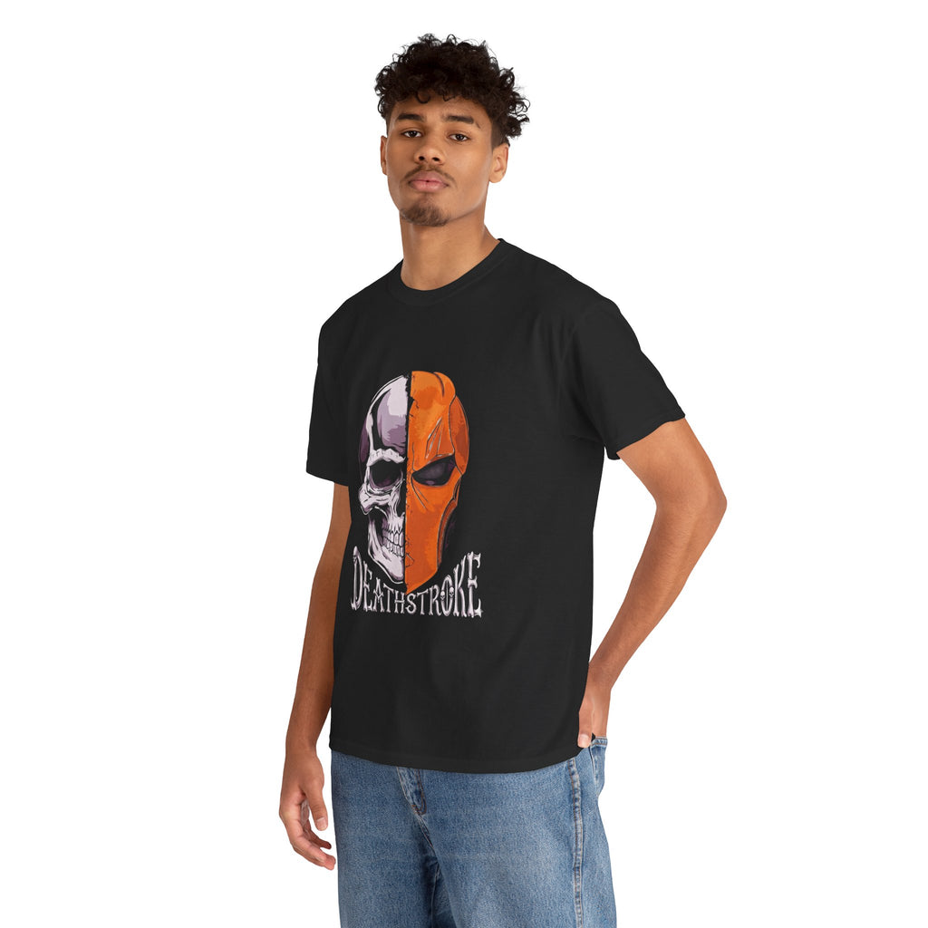 DC Deathstroke Skull Graphic T-Shirt — Slade Wilson Half-Mask Tee