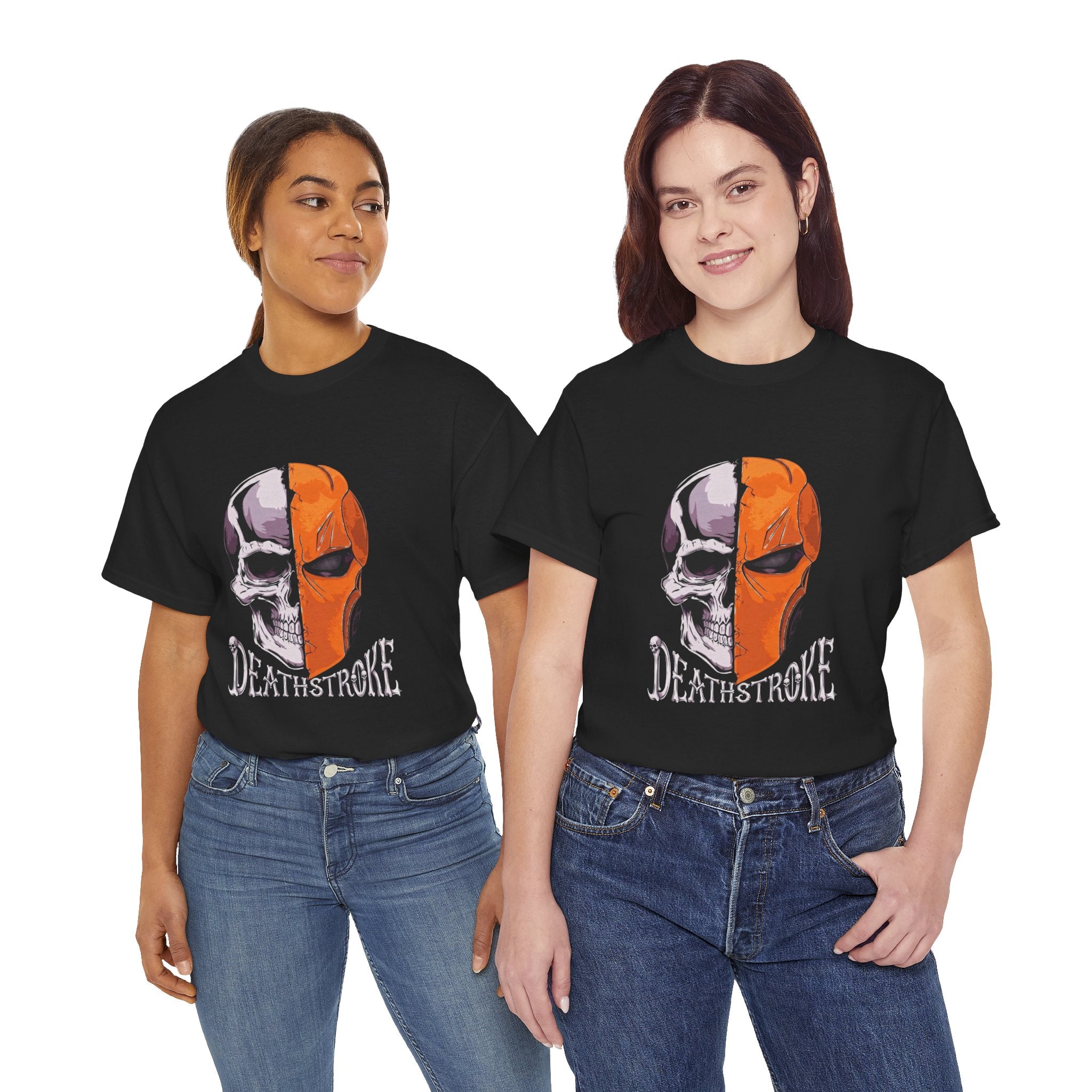 DC Deathstroke Skull Graphic T-Shirt — Slade Wilson Half-Mask Tee