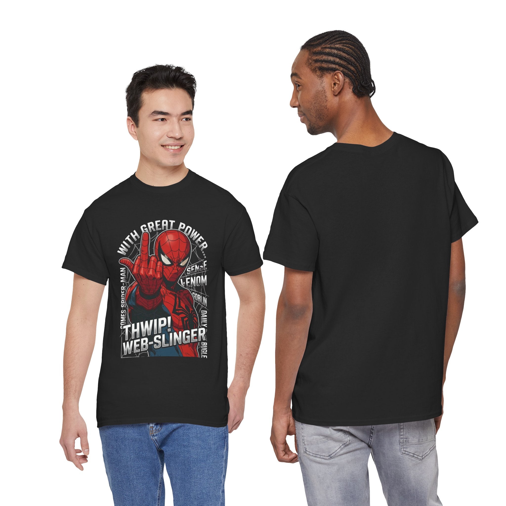 Marvel Spider-Man 'Gives the Finger' Comic Tee — Web-Slinger Graphic T-Shirt