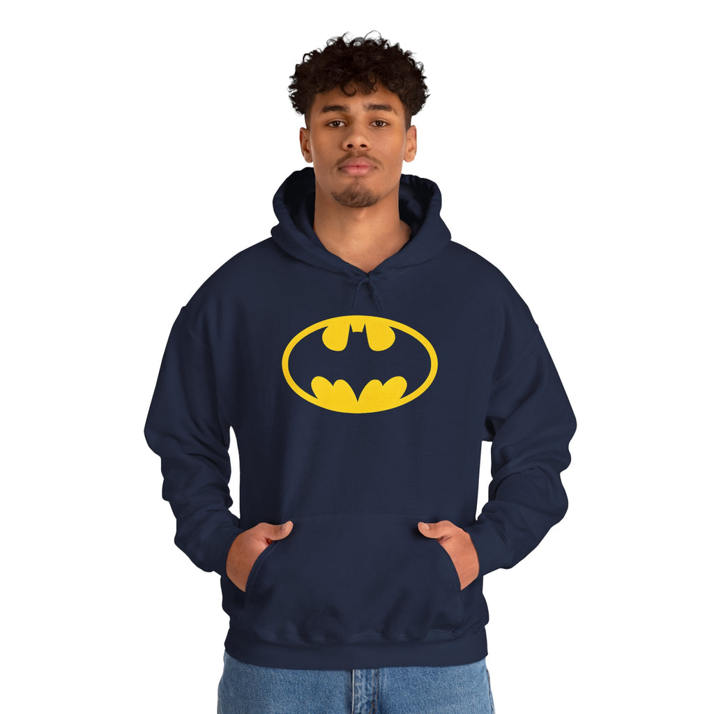 Batman Classic Logo Hoodie – Classic Yellow Bat Emblem Sweatshirt