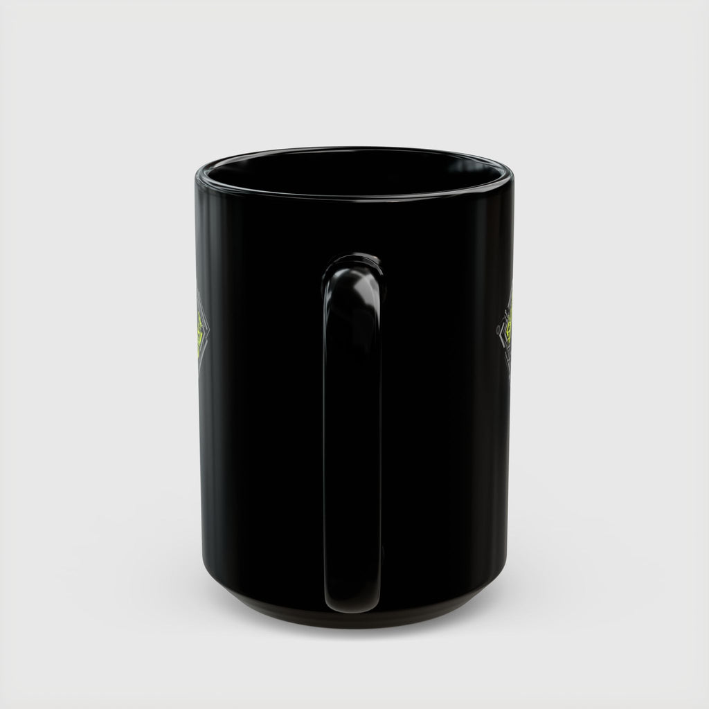 DC Superman Cyborg Logo Coffee Mug — Neon Tech Superman Shield Coffee Cup (11oz/15oz)