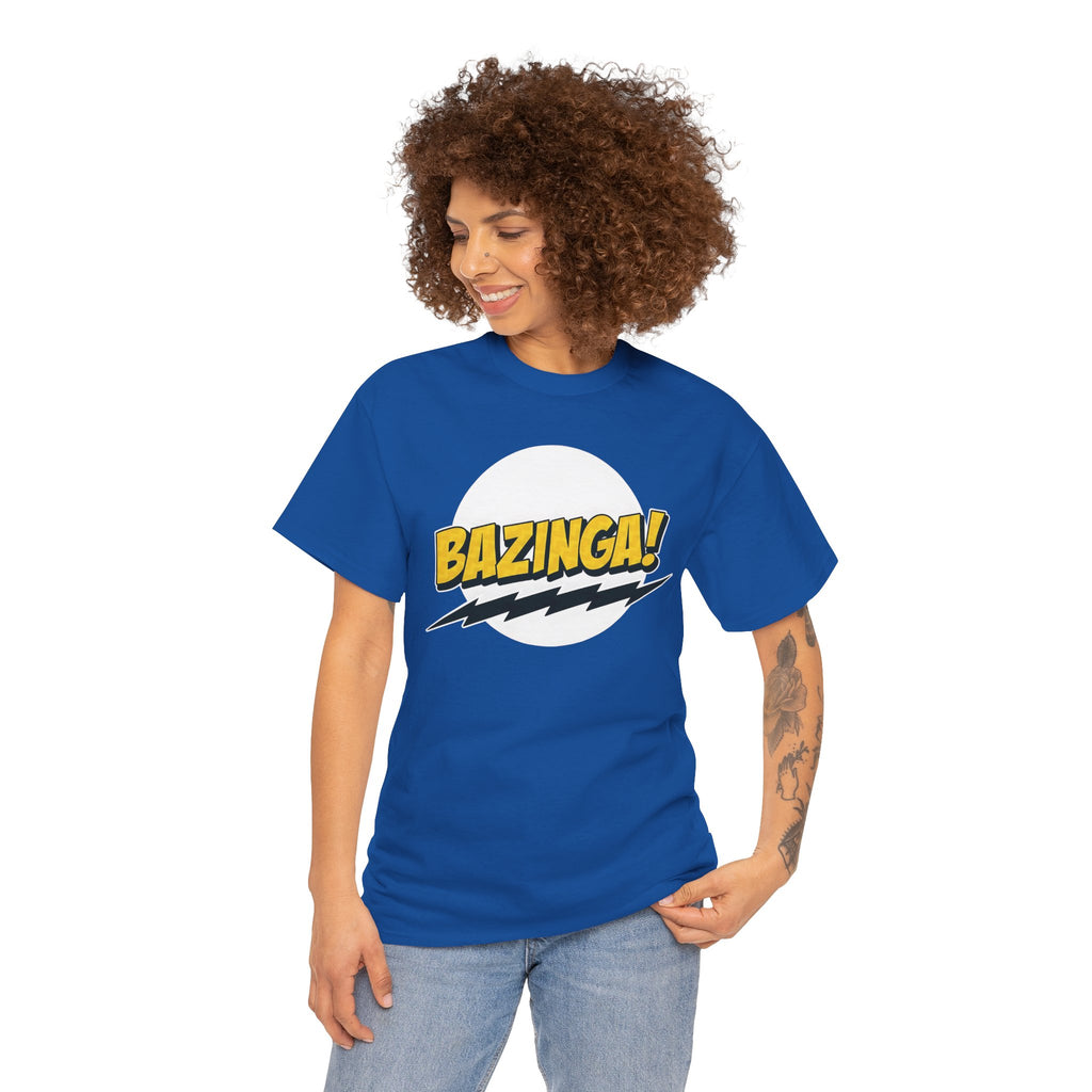 Flash Parody: A fan tribute Unisex T-shirt - DC Flash logo with Sheldon's catchphrase "Bazinga!"