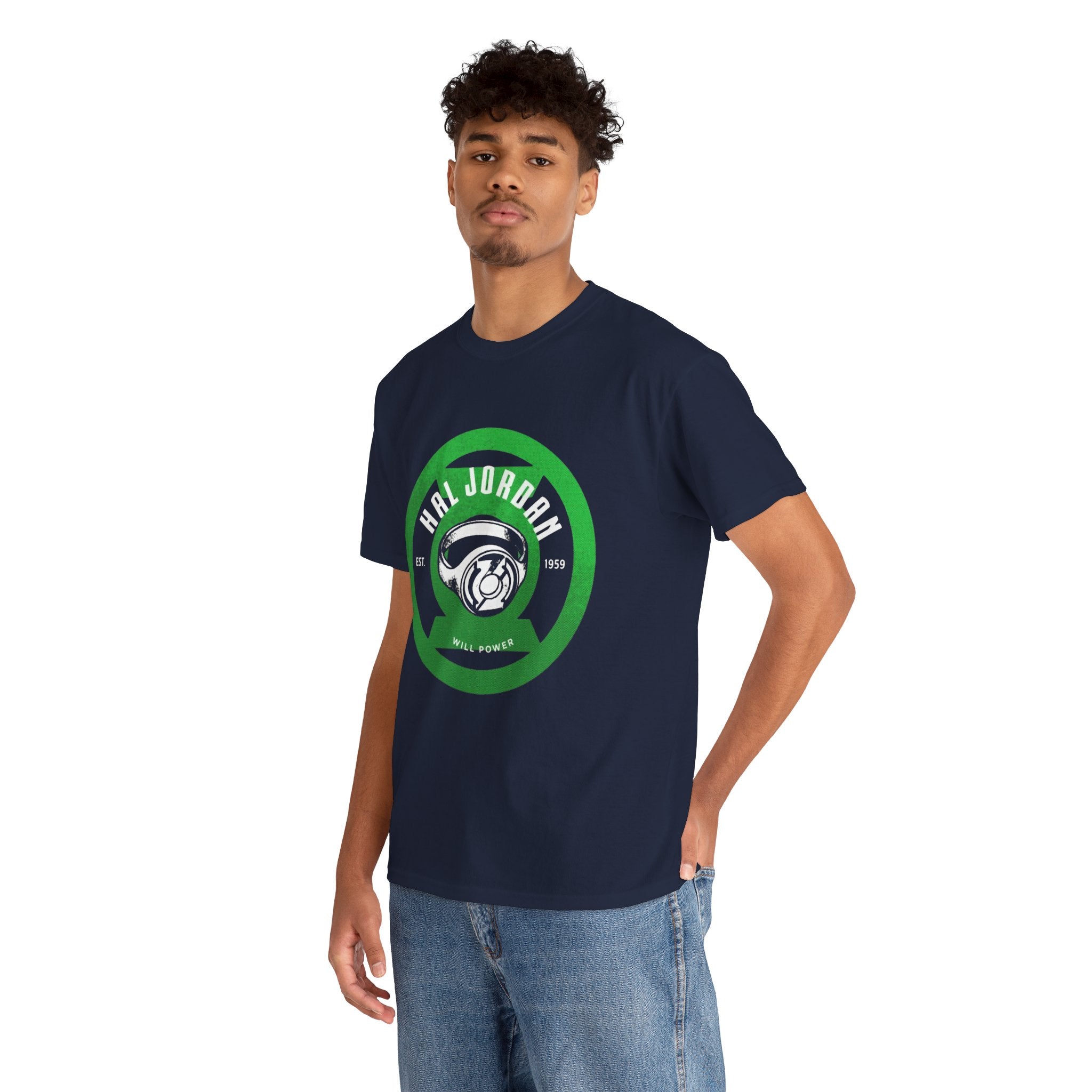 Green Lantern Hal Jordan Retro Logo Basketball T-Shirt