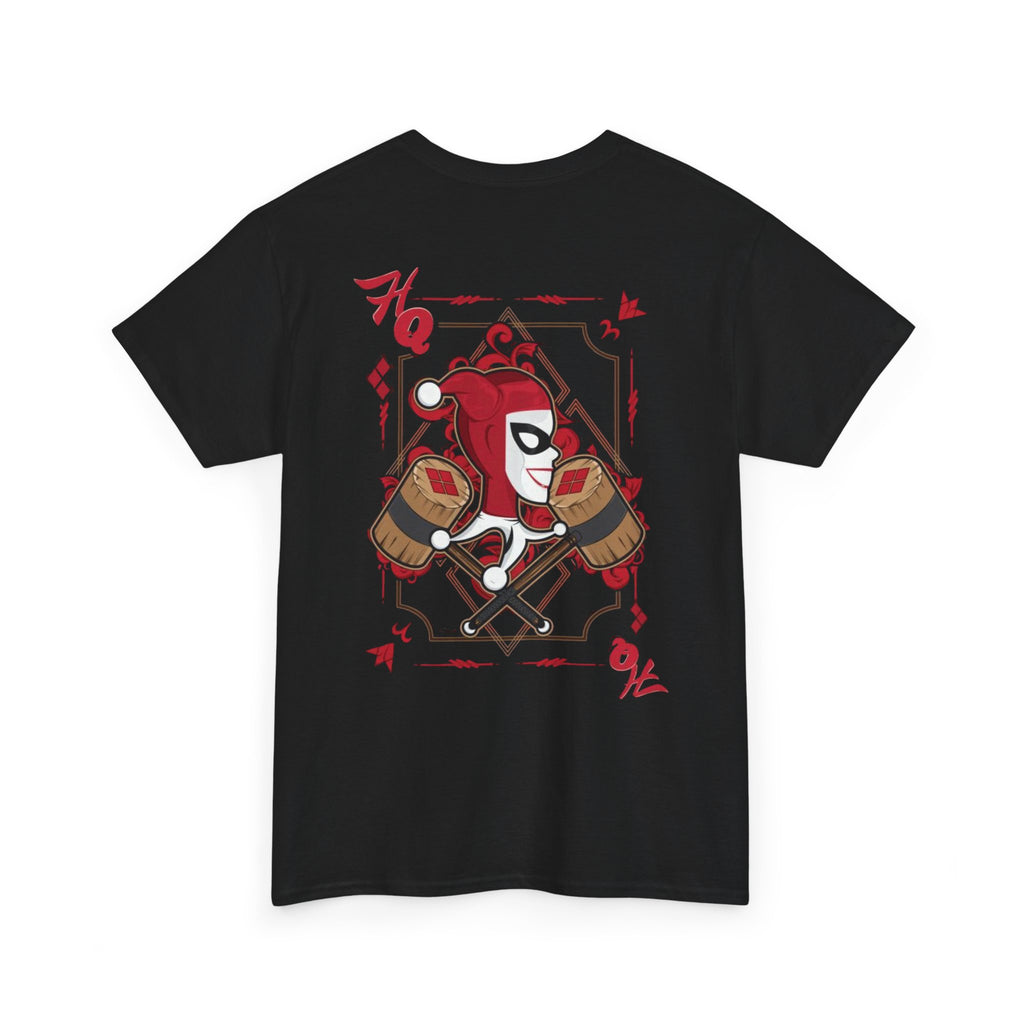Harlequin Heart Tee — Joker-Inspired Playing Card Graphic T-Shirt