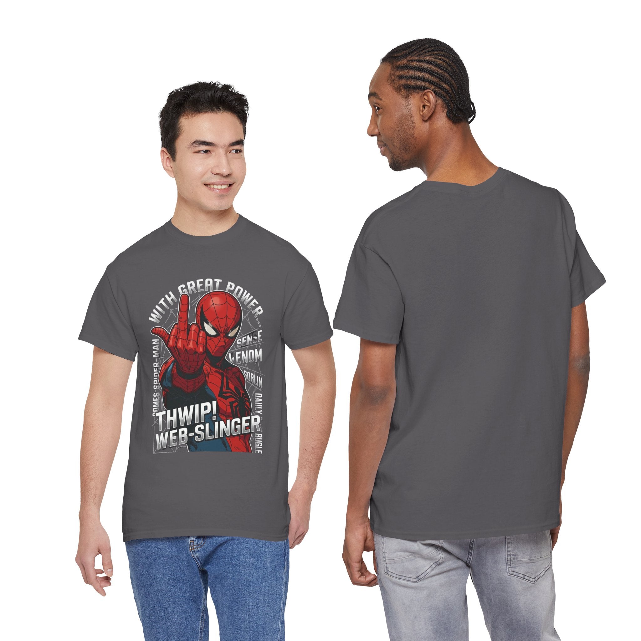 Marvel Spider-Man 'Gives the Finger' Comic Tee — Web-Slinger Graphic T-Shirt