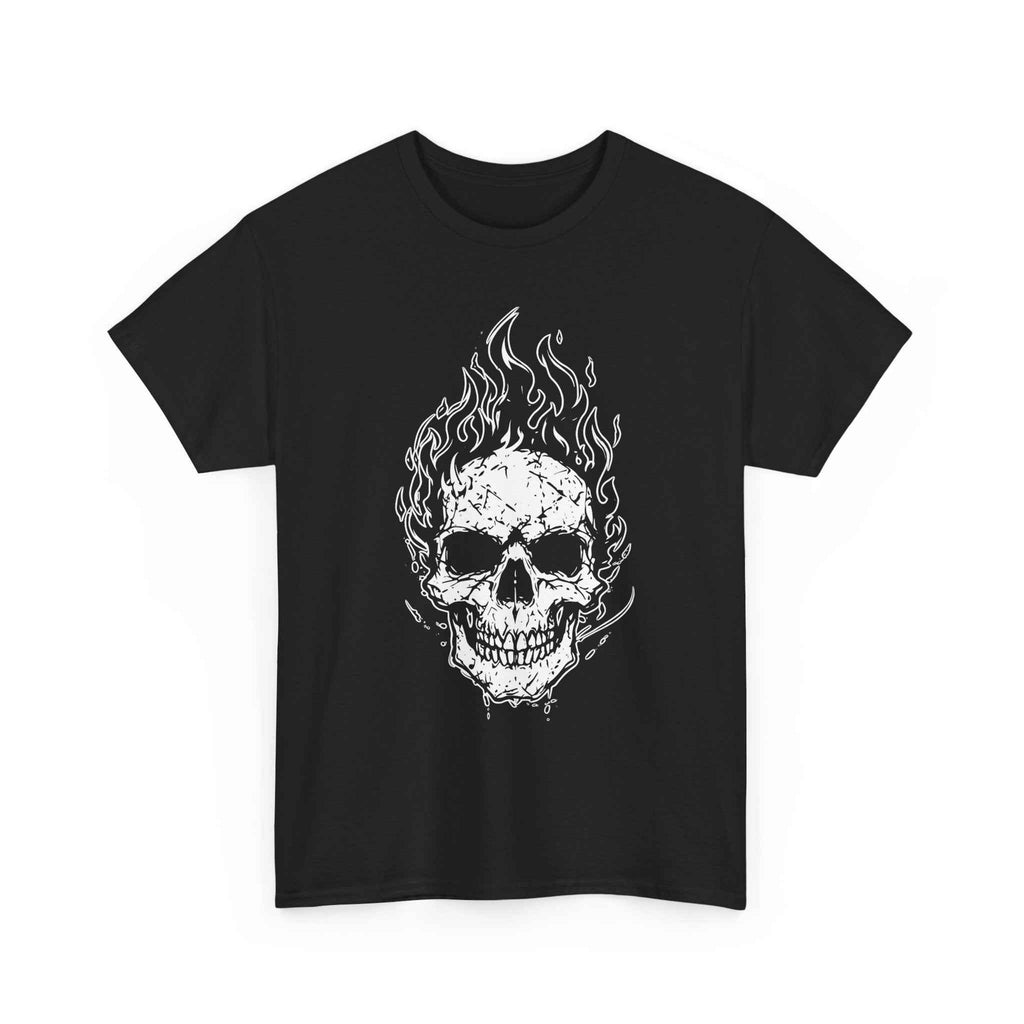 Flaming Skull Graphic Tee - Unisex Cotton T-Shirt, Alternative Fashion, Halloween Costume, Edgy Apparel, Gift for Him/Her