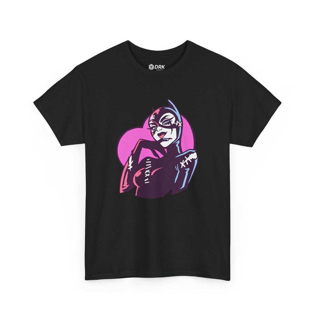 Catwoman Neon Heart Retro Comic T-Shirt — Catwoman Anti-Hero Tee