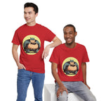 Funny Chubby Bat Hero T‑Shirt — Cute Fat Batman Parody Tee