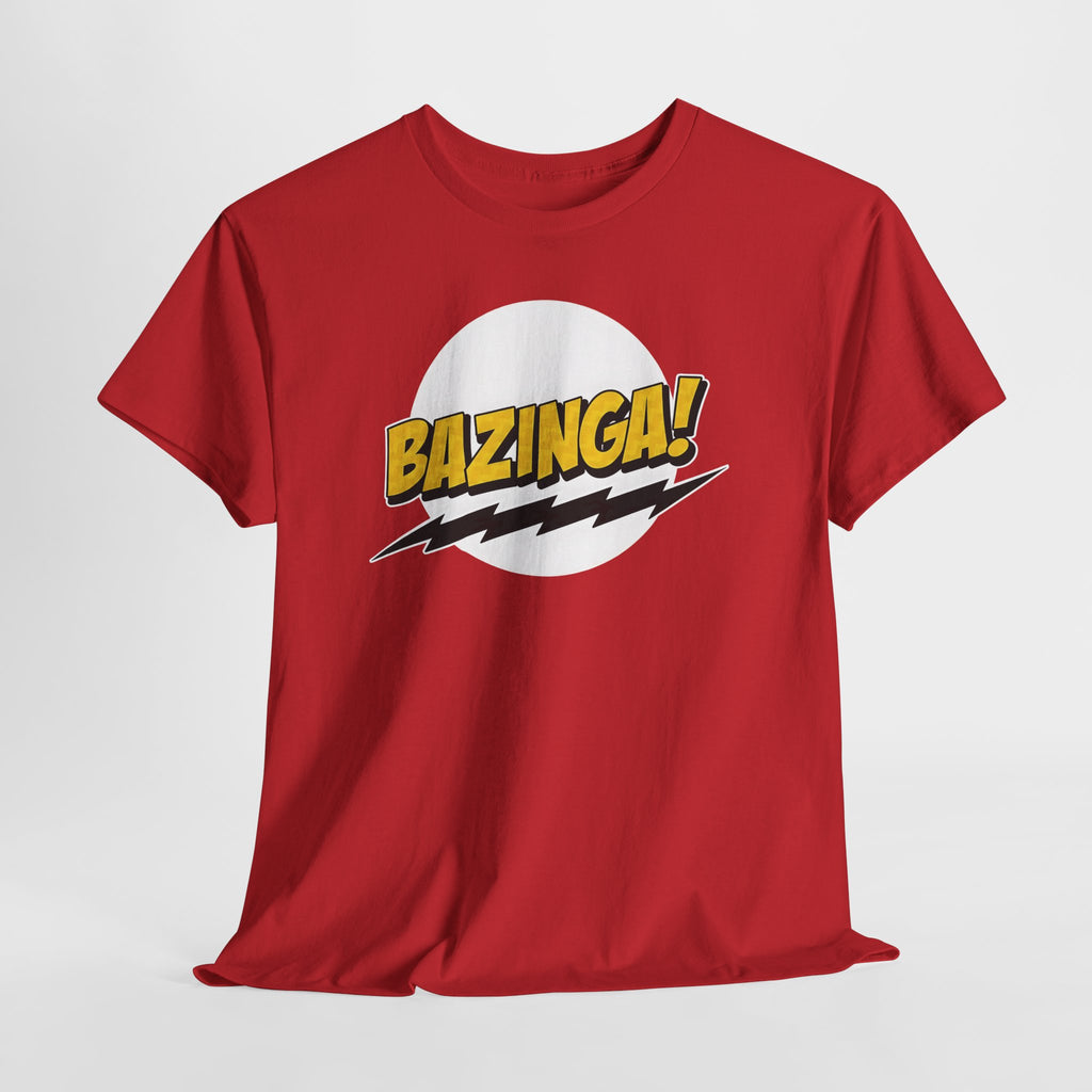 Flash Parody: A fan tribute Unisex T-shirt - DC Flash logo with Sheldon's catchphrase "Bazinga!"