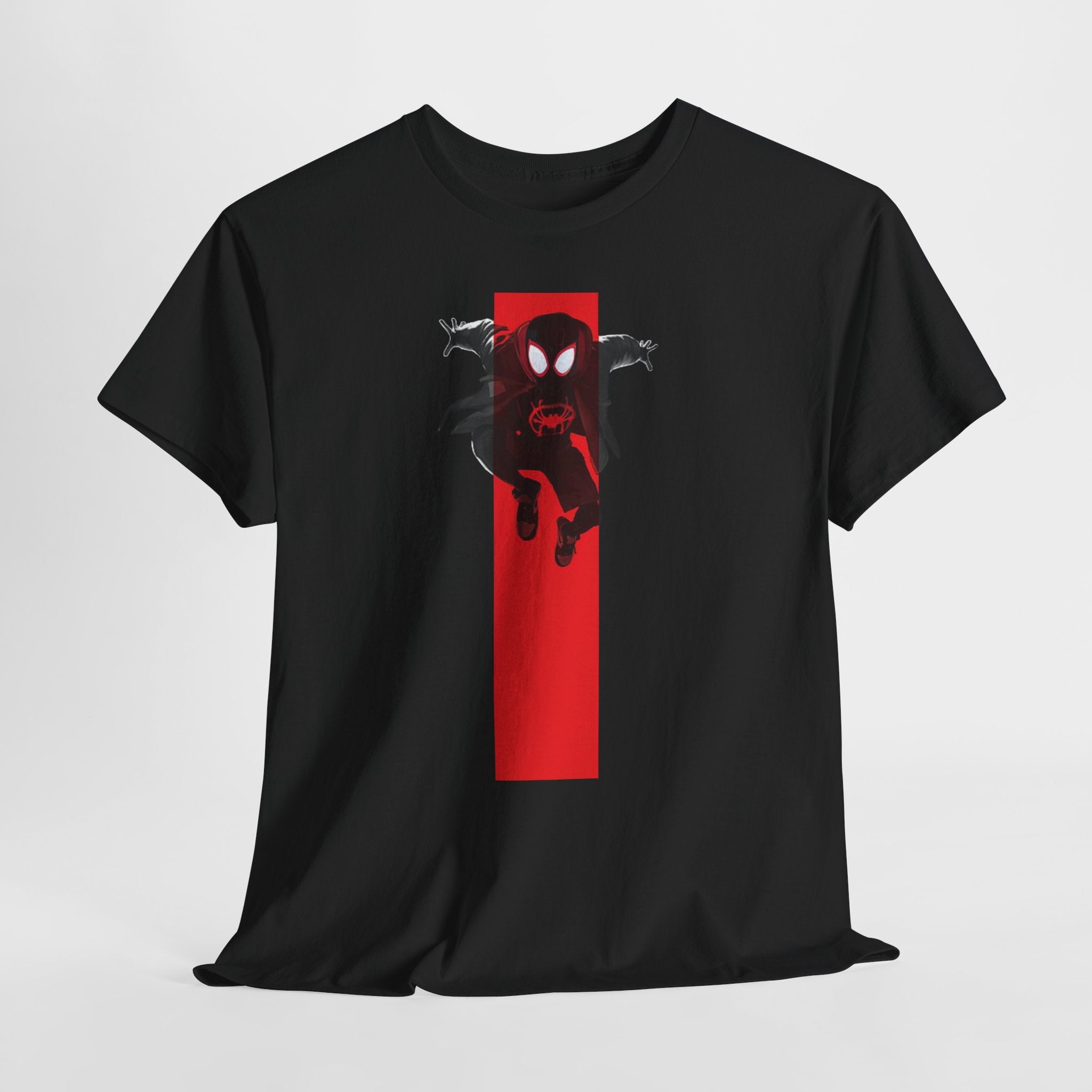 Marvel Miles Morales Spider-Man T-Shirt – Red Vertical Stripe Design | Premium Superhero Tee for Fans