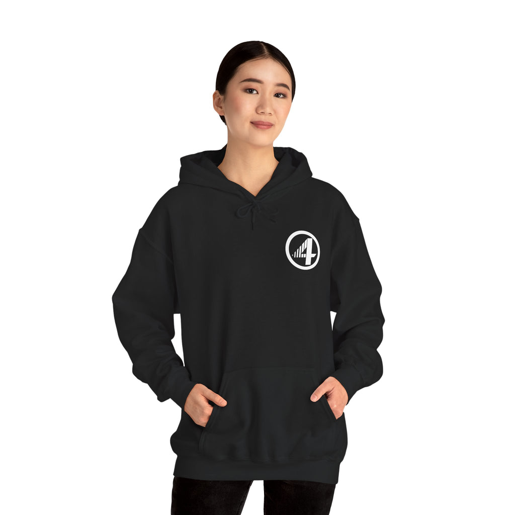 Fantastic Four Retro Logo Hoodie — Minimalist Vintage Comic Pullover