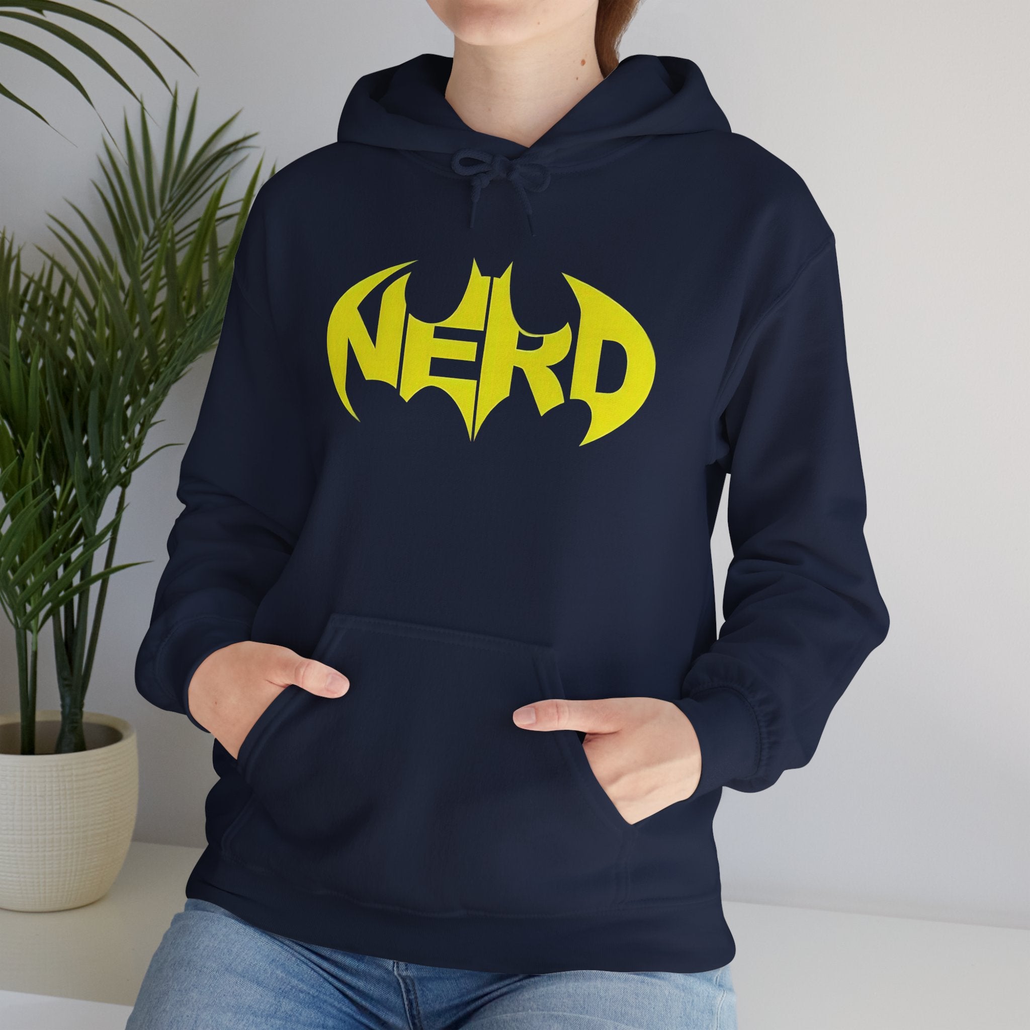 Nerd Batman Yellow Graphic Unisex Streetwear Hoodie