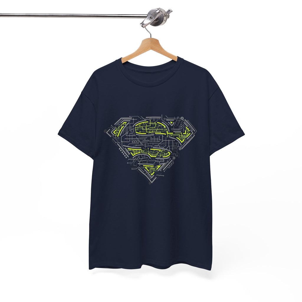 Superman Tech Shield T-Shirt — Futuristic Man of Steel Fanart Logo Tee