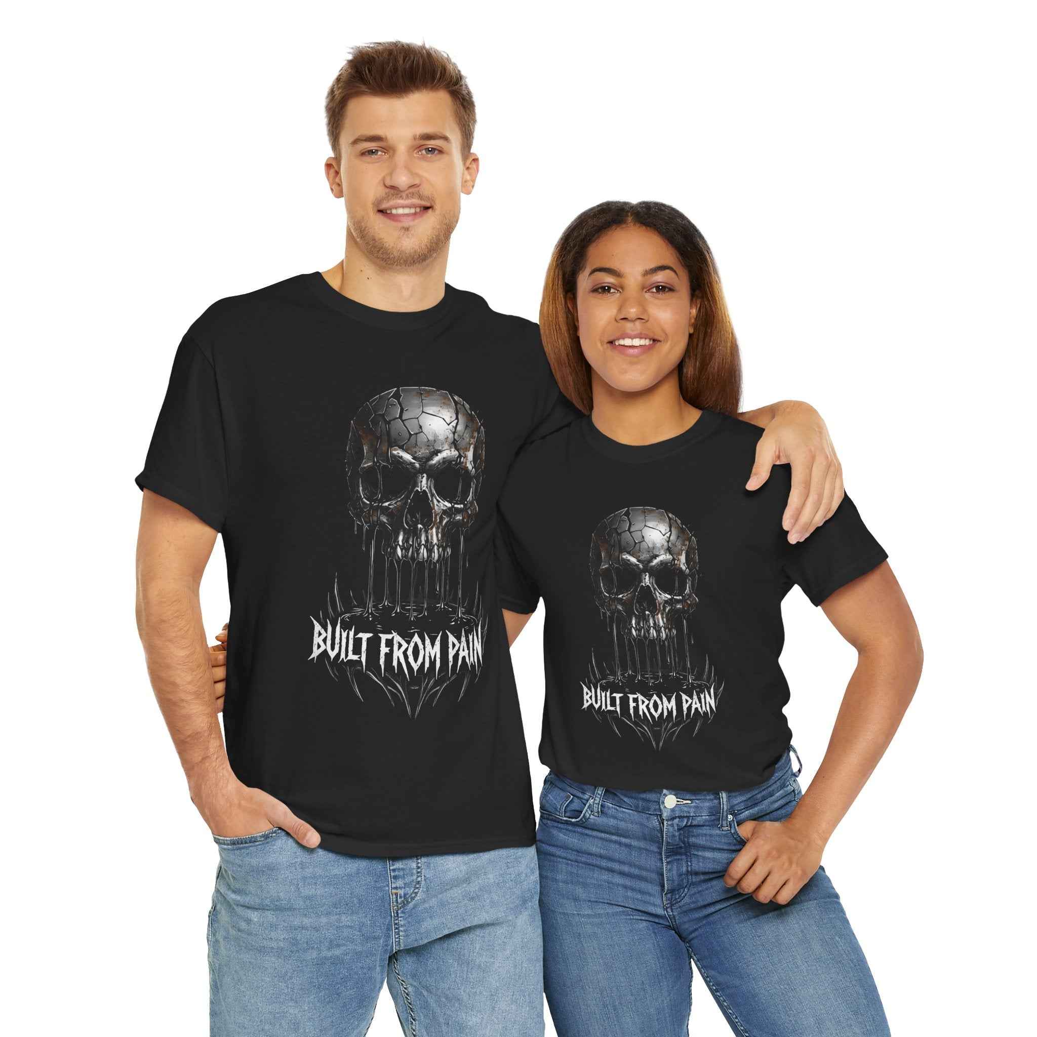 Built From Pain Dripping Skull Graphic Unisex T-shirt