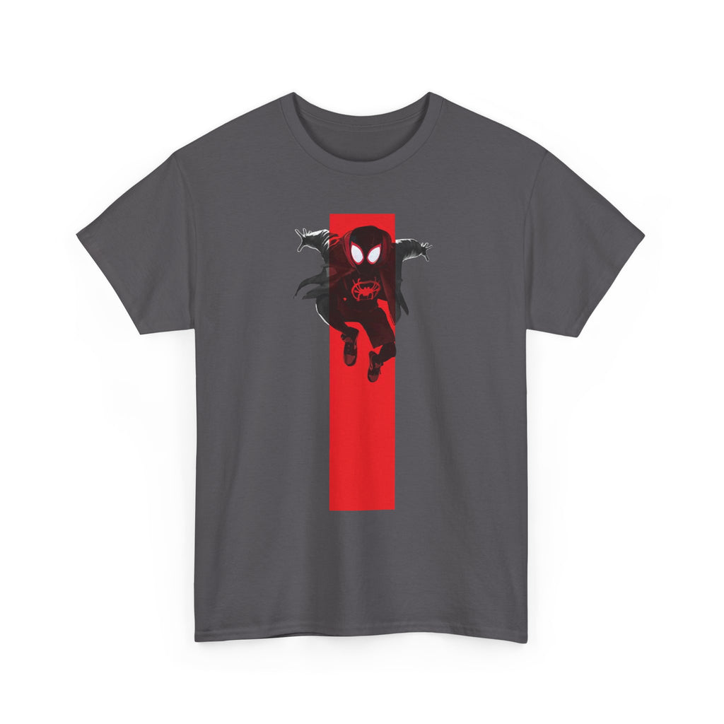 Marvel Miles Morales Spider-Man T-Shirt – Red Vertical Stripe Design | Premium Superhero Tee for Fans