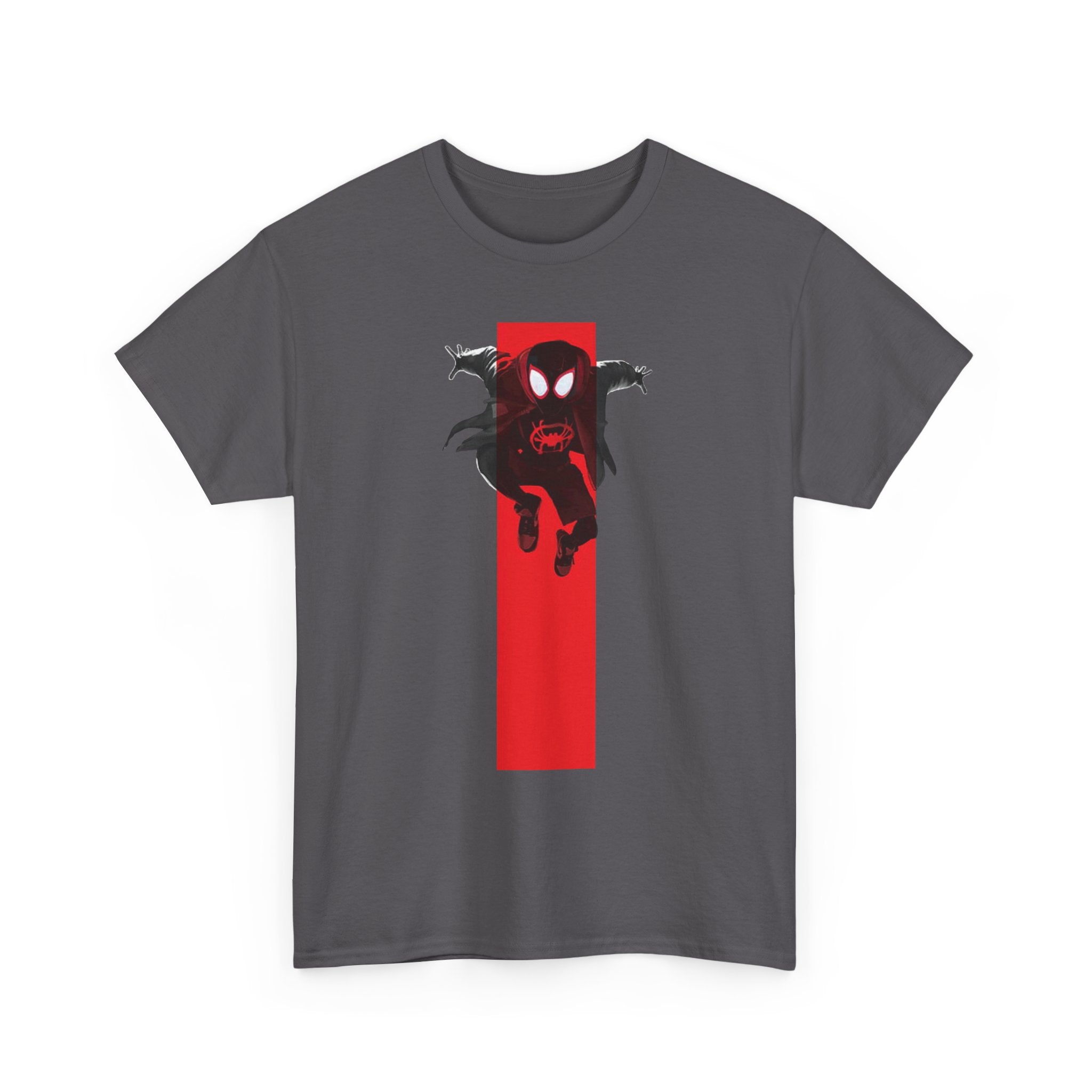 Marvel Miles Morales Spider-Man T-Shirt – Red Vertical Stripe Design | Premium Superhero Tee for Fans