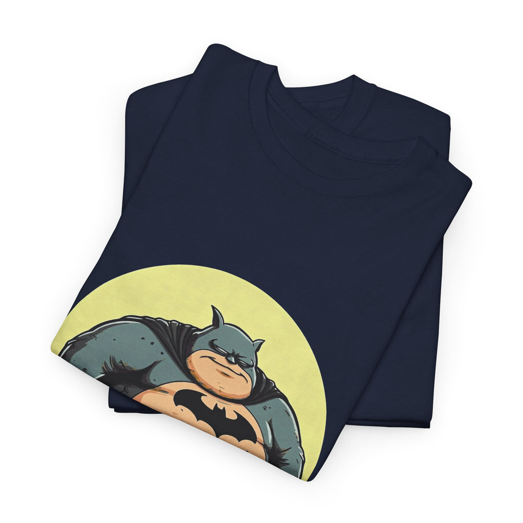 Funny Chubby Bat Hero T‑Shirt — Cute Fat Batman Parody Tee