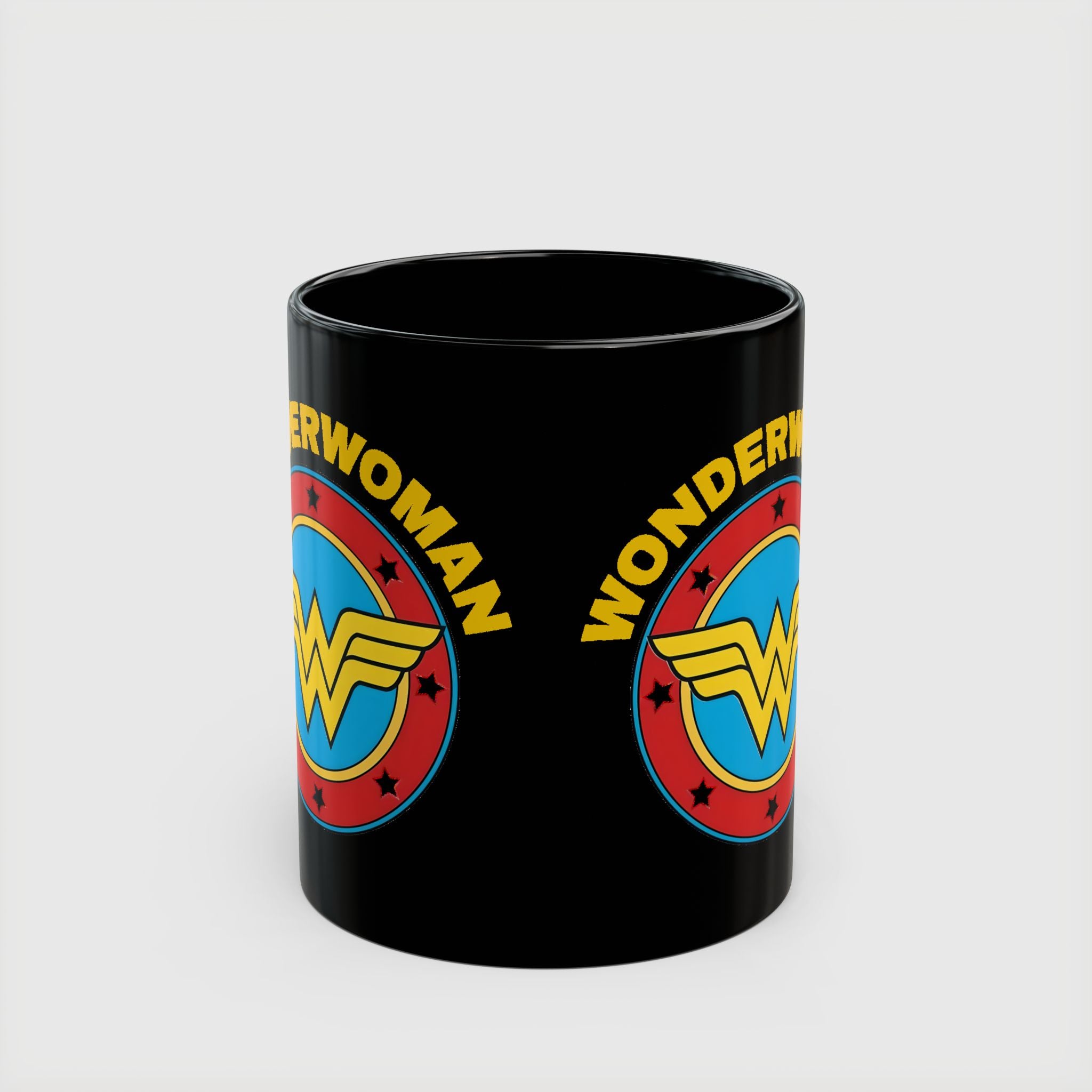 Wonder Woman Vintage Logo Coffee Mug - Retro DC Justice League Ceramic Cup - 11oz & 15oz