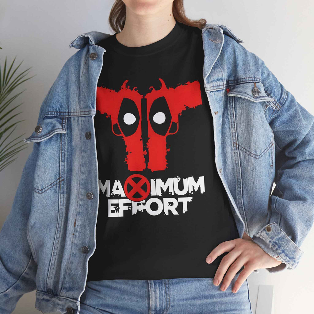 Deadpool "Maximum Effort" Gun Eyes Unisex Graphic Tee