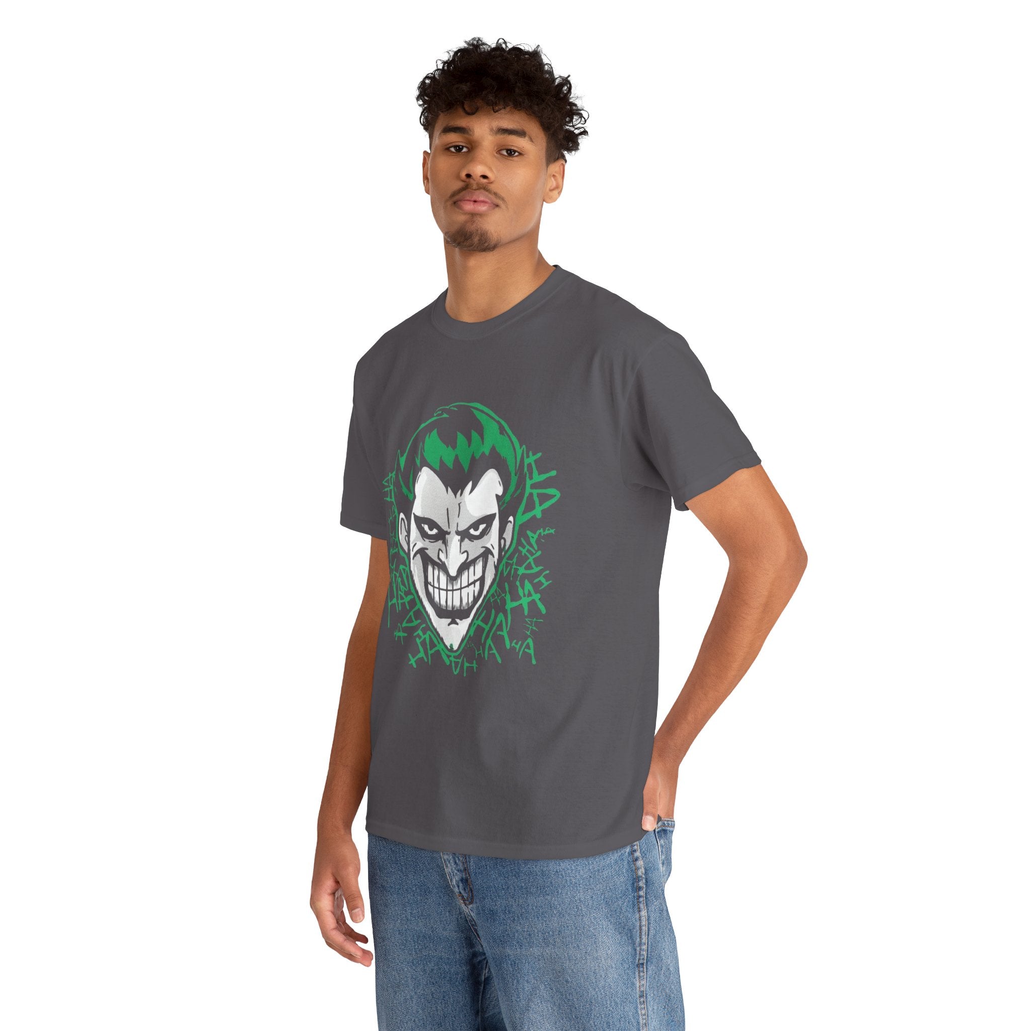 Joker Smile Graphic T-Shirt – Dark Villain Green Grin Unisex Tee