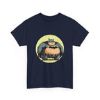 Funny Chubby Bat Hero T‑Shirt — Cute Fat Batman Parody Tee
