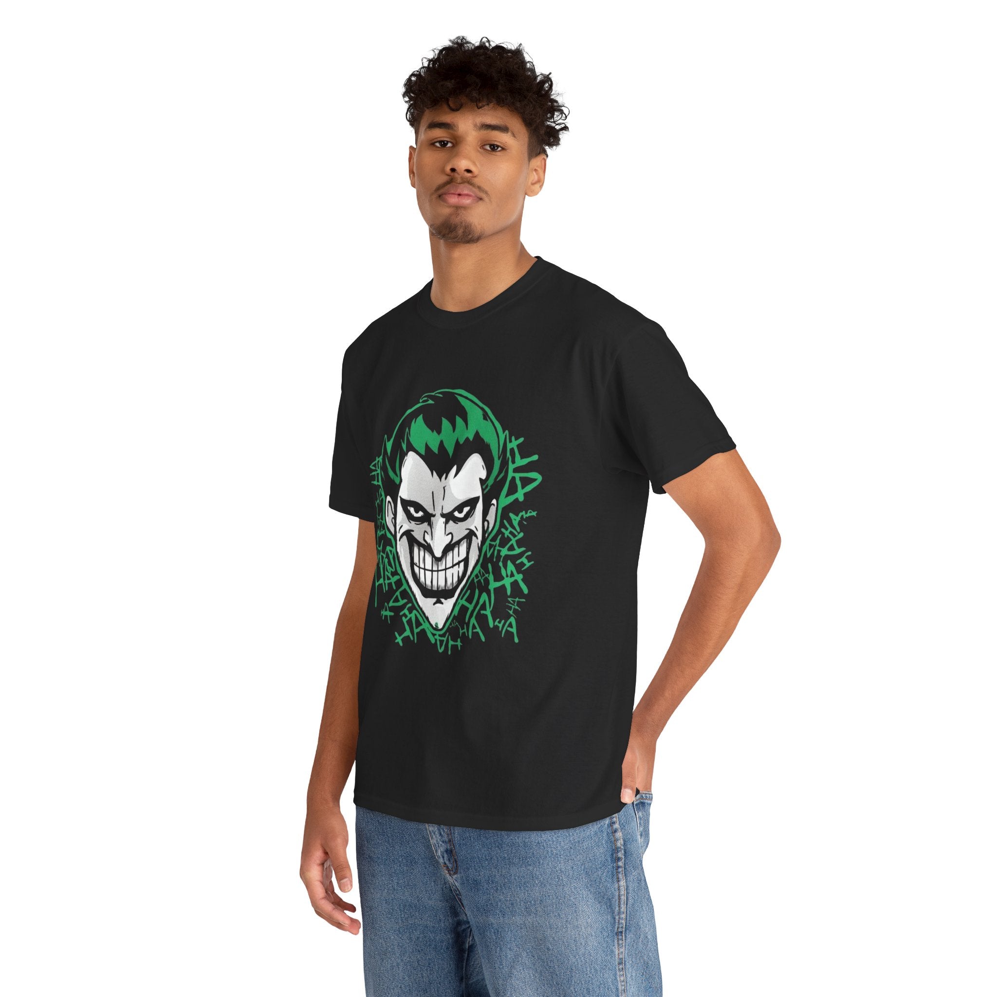 Joker Smile Graphic T-Shirt – Dark Villain Green Grin Unisex Tee