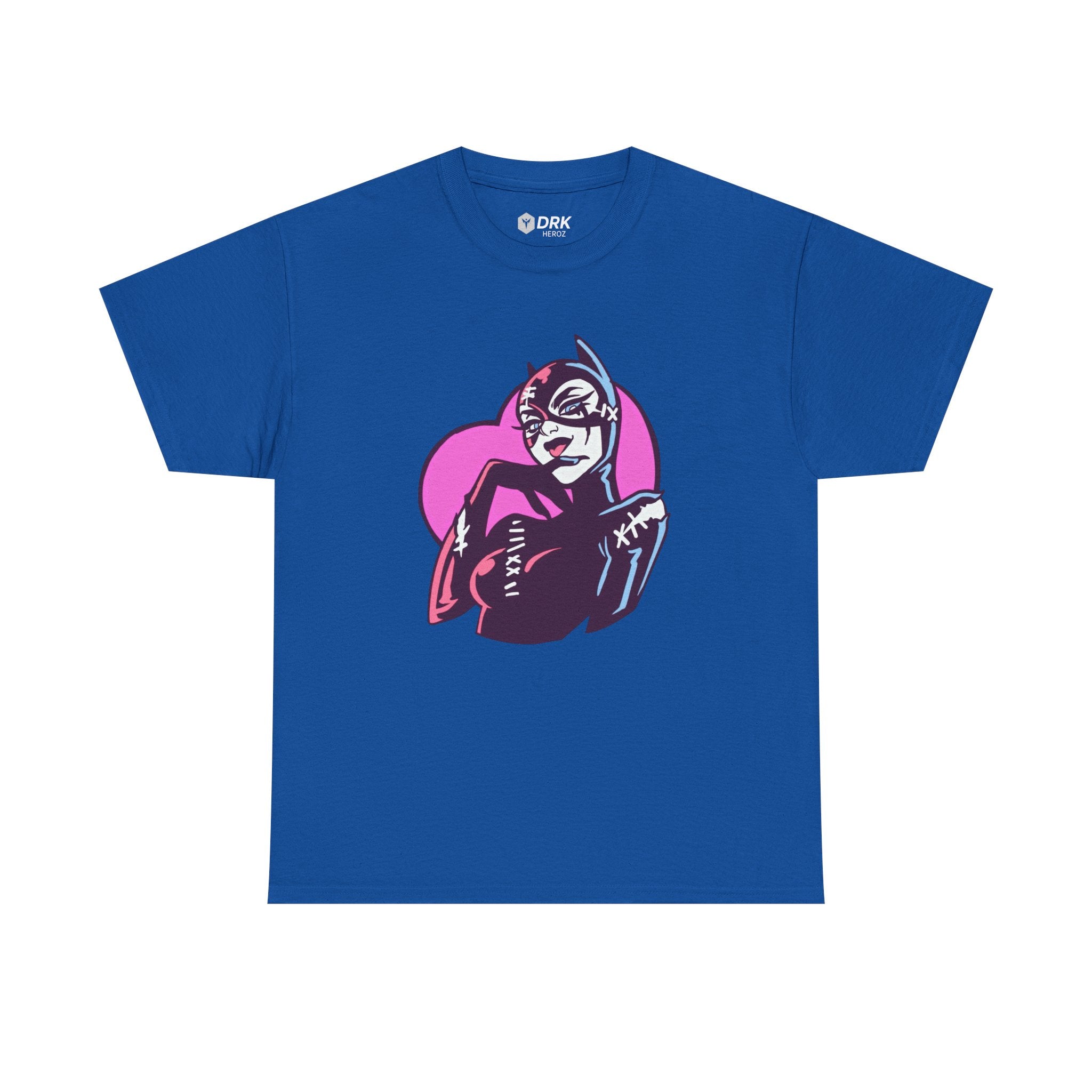 Catwoman Neon Heart Retro Comic T-Shirt — Catwoman Anti-Hero Tee