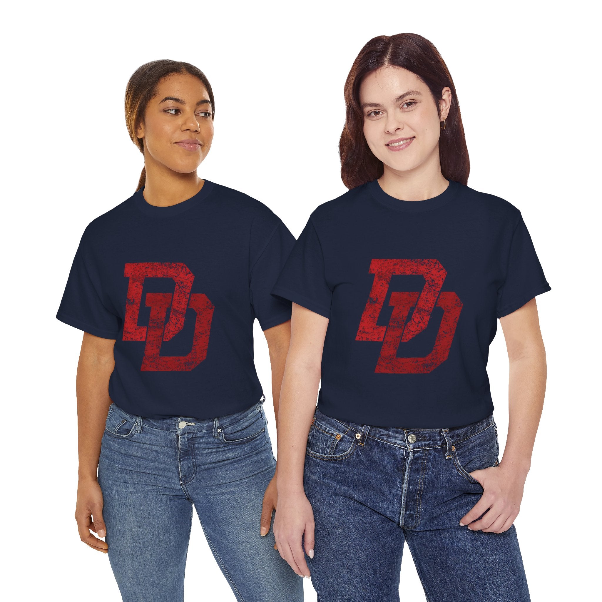 Marvel Daredevil movie Logo T‑Shirt — Distressed DD Superhero  unisex Tee