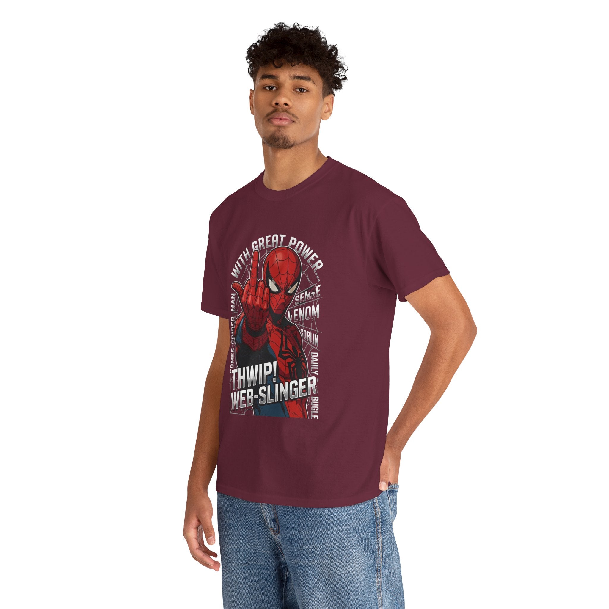 Marvel Spider-Man 'Gives the Finger' Comic Tee — Web-Slinger Graphic T-Shirt