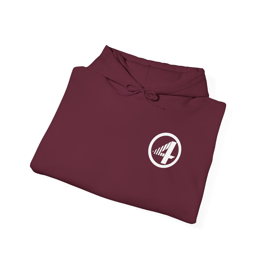 Fantastic Four Retro Logo Hoodie — Minimalist Vintage Comic Pullover