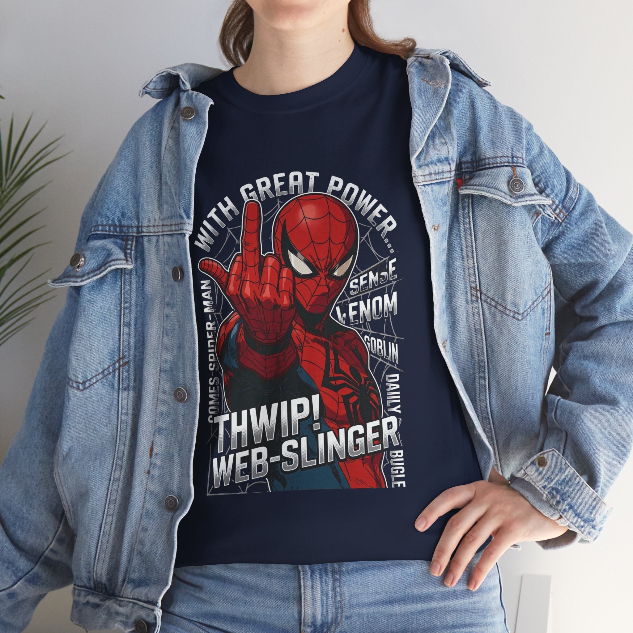 Marvel Spider-Man 'Gives the Finger' Comic Tee — Web-Slinger Graphic T-Shirt