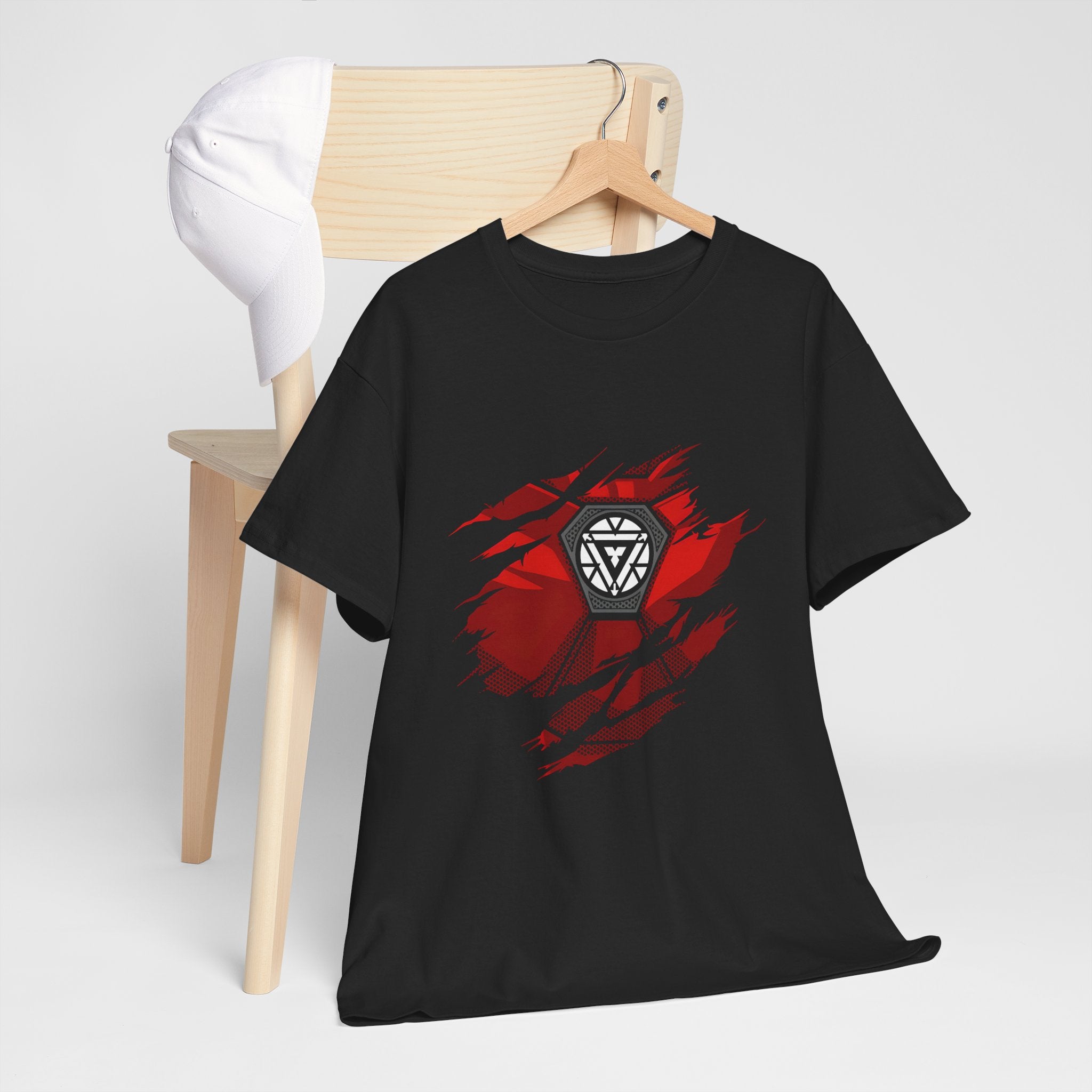 Iron Man Reactor Ripped Chest Graphic Tee — Toni Stark 2026 Tee