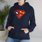 Spider-Man x Superman Logo Hoodie — Superhero Mashup Pullover