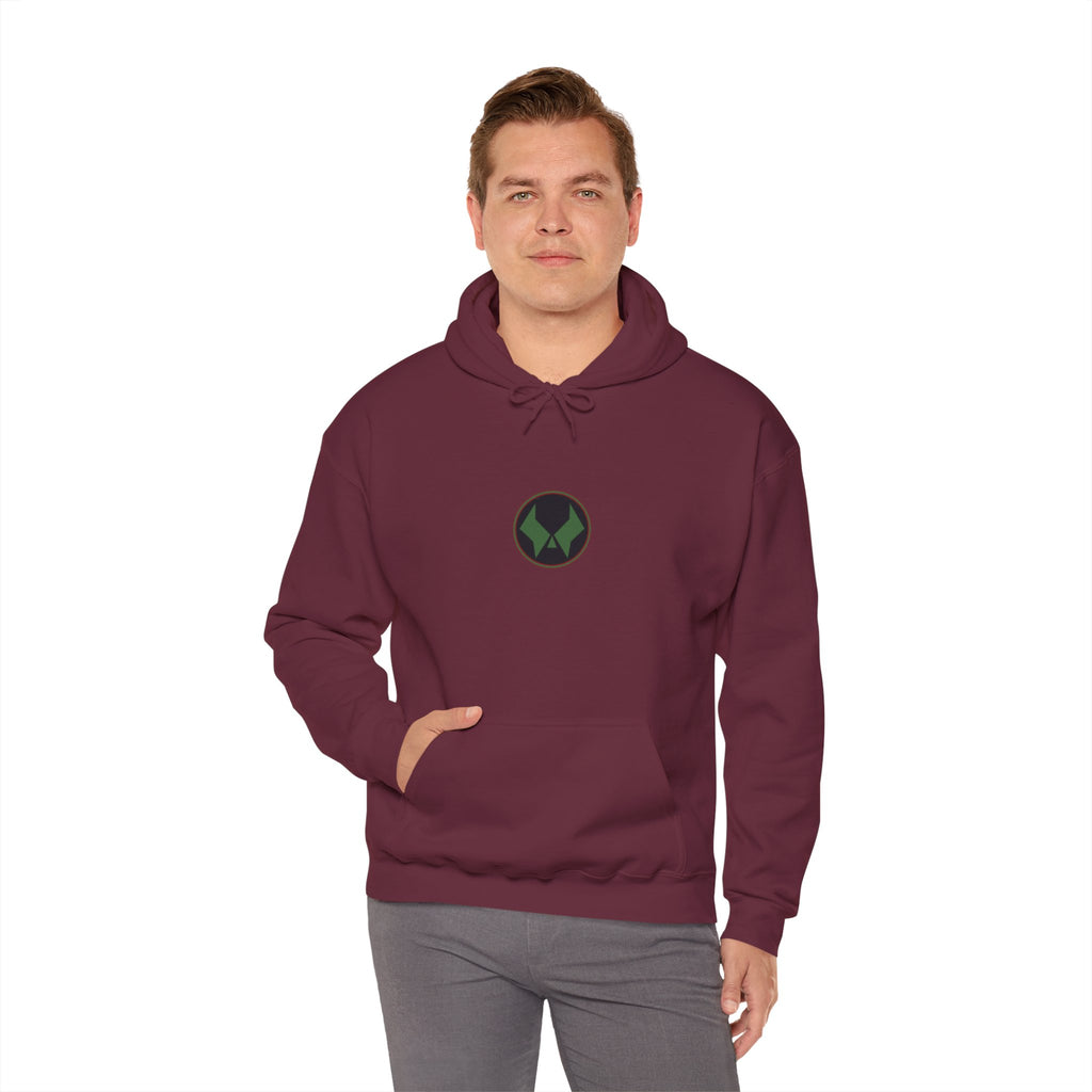 Doctor Doom Avengers Hoodie — Villain Portrait & Back Text Graphic